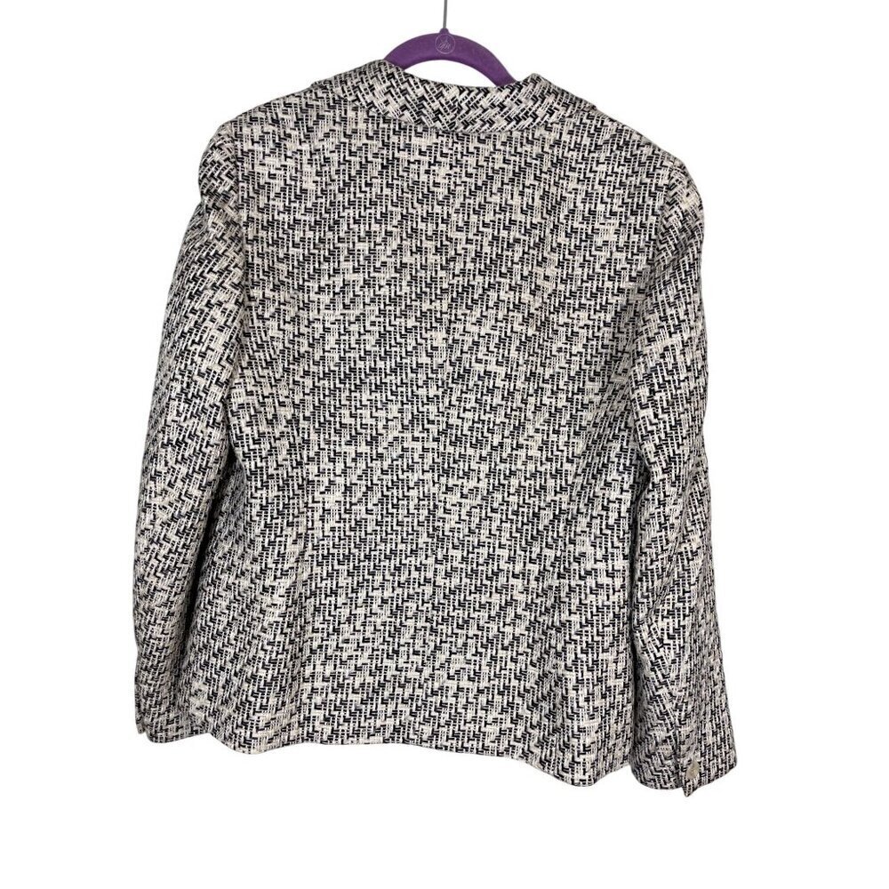 Talbots Tweed Silk Blazer 14 Tan Neutral Resort Old Money Classic Chic Workwear - Picture 7 of 11